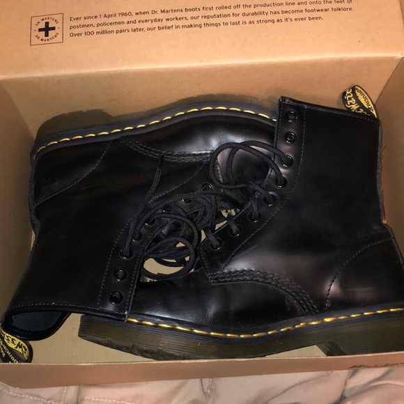 doc martens black combat boots